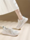 2026 New Women's Shoes, Sneakers for Women, Spring and Autumn Mesh Breathable Thin Hollow Casual Versatile Thick-Soled White Shoes