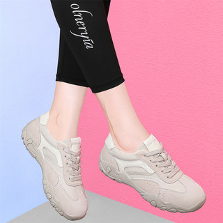 2026 Spring New Women's White Sneakers, Autumn Versatile Retro German Training Shoes, Flat Lace-Up Sports Casual Shoes