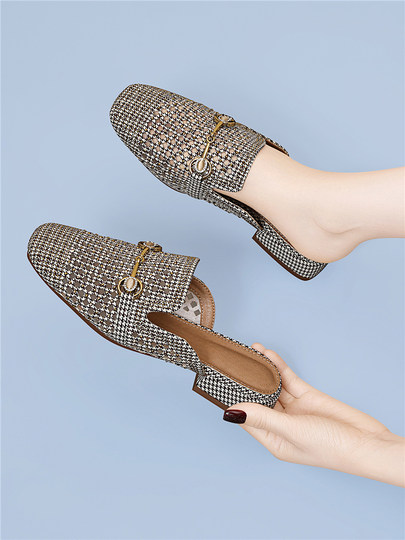 Open-Toe Mules for Women, Summer Hollow Breathable Design, 2026 New Style, Chunky Heel Slip-On Sandals