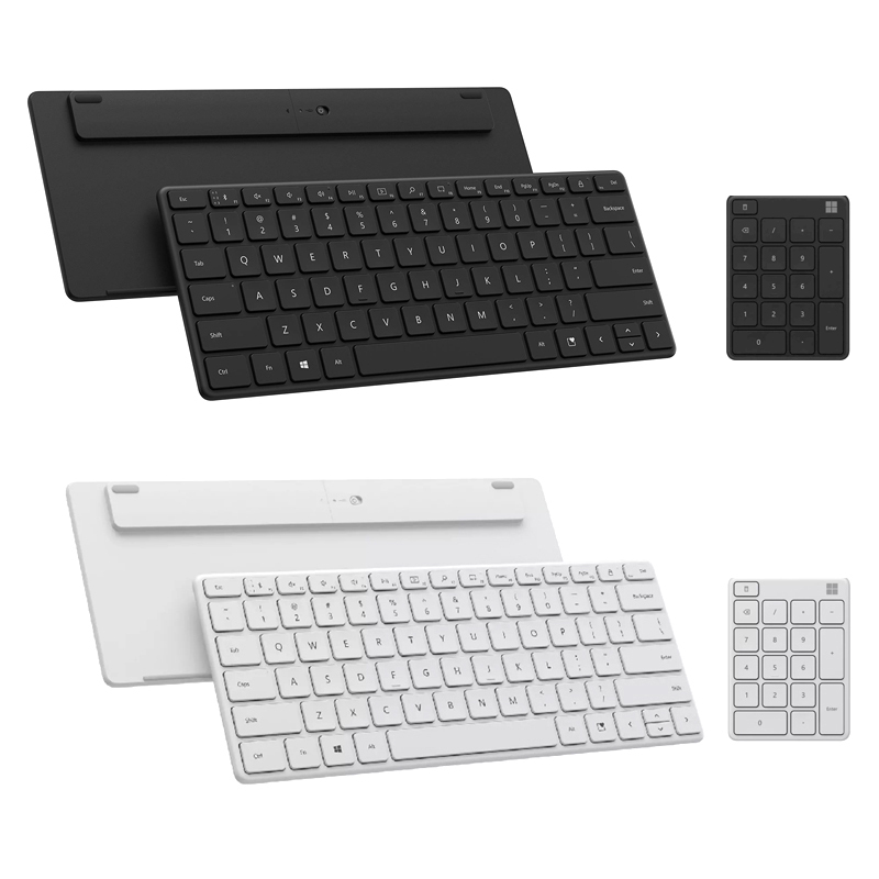 Microsoft Designer Stylish Compact iPad Bluetooth Keyboard with 3-Device Standby