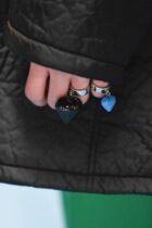 Small Advanced R-S-S-E-Care Blue Ring Small Cloth Ring Cloth Ring Lovely Couple Ring Spot