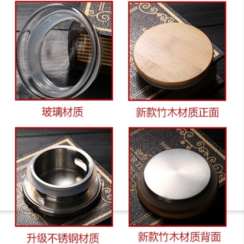 Glass cold water kettle accessories 304 edible stainless steel filter cover zero with bamboo and wood cover Kung Fu tea accessories