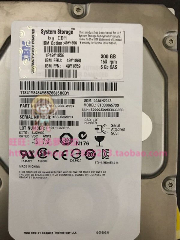 Dismantling machine IBM 49Y1856 49Y1860 300G 15K SAS 3 5 DS3512 EXP3512 spot