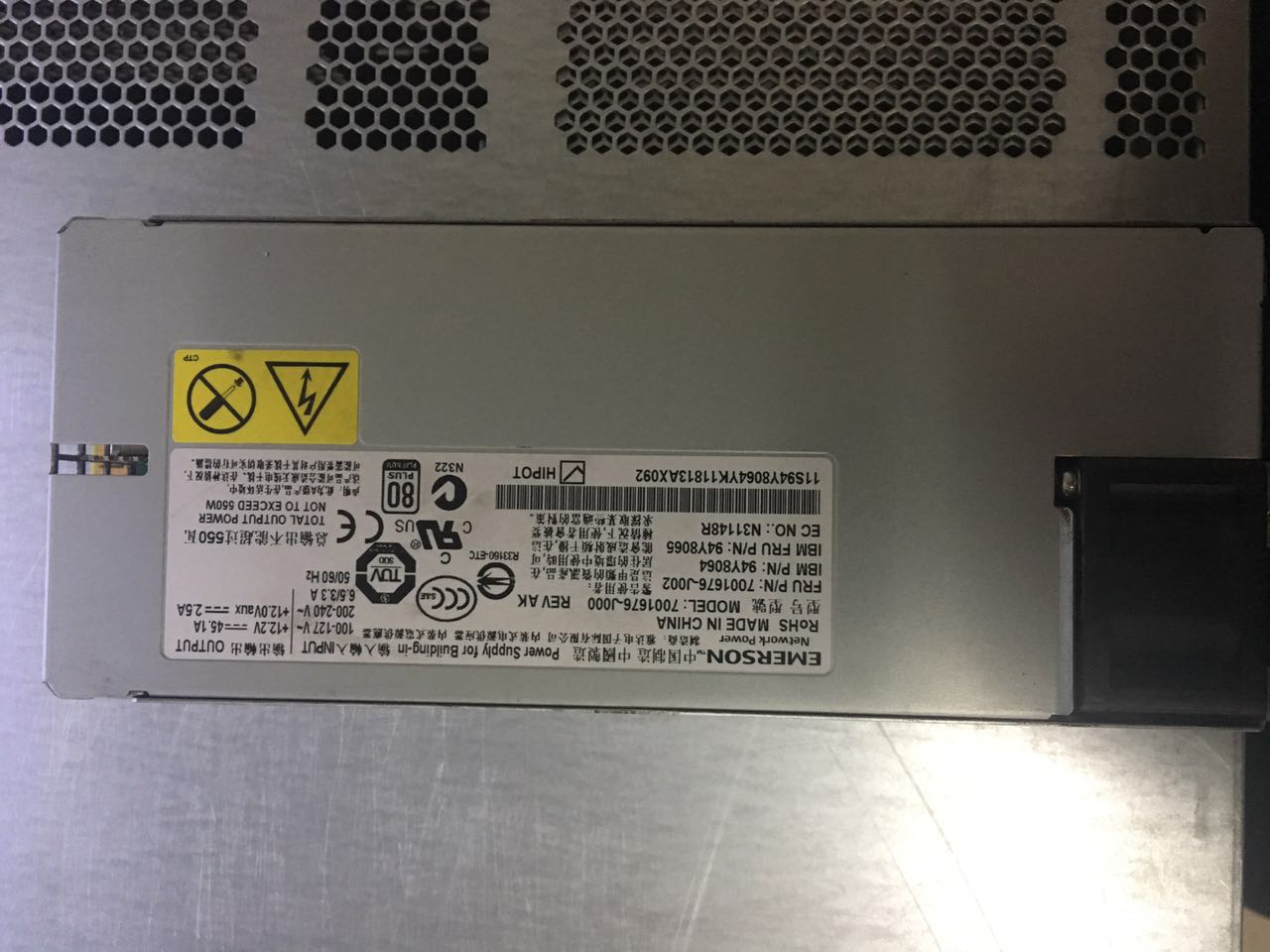 ibm server x3650m4 550W power supply 94Y6668 94Y8074 94Y8075 94Y8064