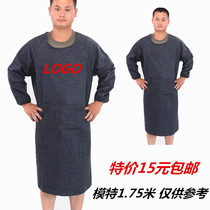 Denim with sleeve anti-fouling anti-wear cover coat large-coat electric welding sheet metal spray paint logistics freight work thickened abrasion resistant