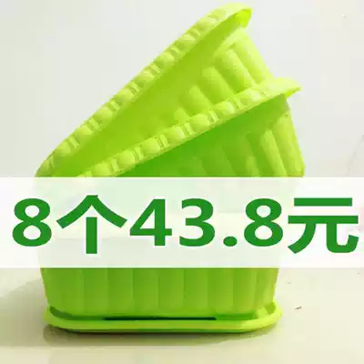 Plastic flower pots Rectangular vegetable pots Long pots Vegetable balcony planting boxes thickened plastic extra-large flower pots pallets
