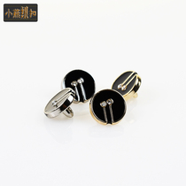 High-end black diamond-studded button ladies shirt cardigan decorative buttons all-match round compact chiffon shirt buttons