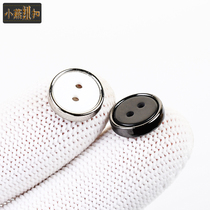 Black metal edging shirt button round white shirt button men and women all-match summer shirt cardigan small button