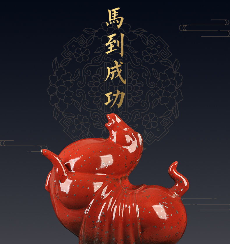 Jingdezhen ceramics variable glaze business needs new classical Chinese style gifts zodiac horses office decoration furnishing articles