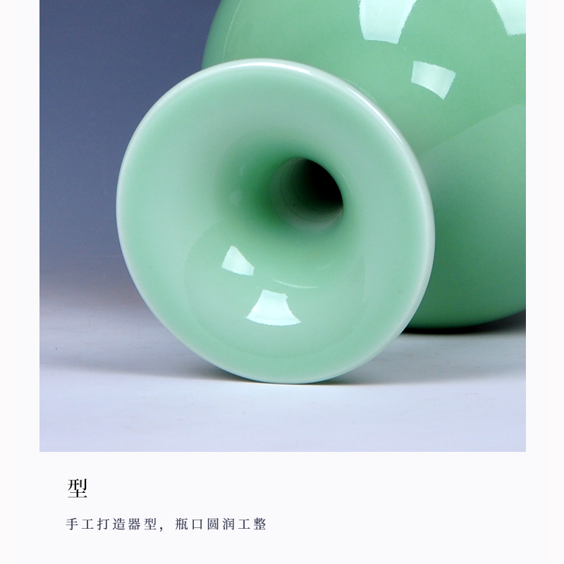 Jingdezhen ceramics shadow blue color glaze design ceramic vases, I and fashionable adornment handicraft furnishing articles in the living room