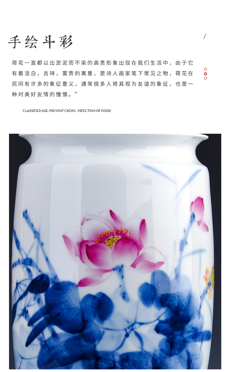 Jingdezhen ceramics hand - made porcelain dou colored vases, new Chinese style household, sitting room adornment handicraft furnishing articles arranging flowers