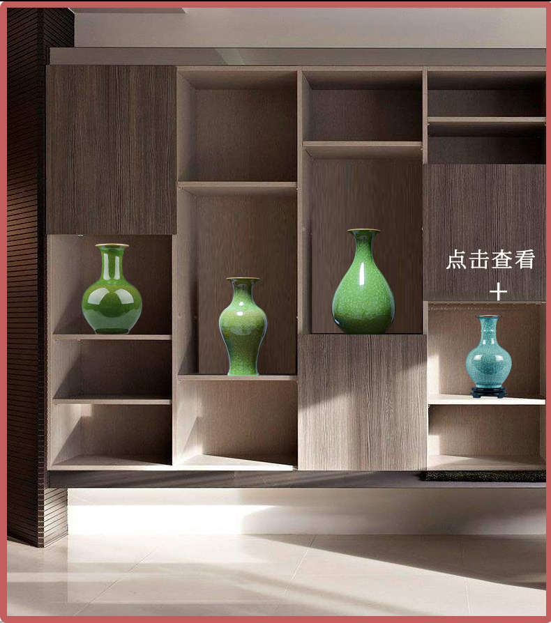 Archaize of jingdezhen ceramics up crack glaze jade borneol vase household adornment of I sitting room is placed