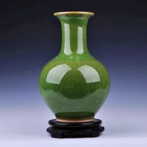 Jingdezhen ceramic ware antique official kiln crack glazed jade ice sheet vase modern living room Home Decorative Items Swing pieces