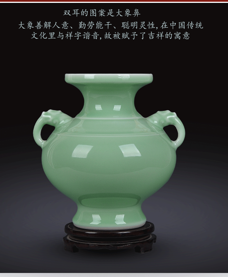 Jingdezhen ceramics antique hand shadow blue bottle of flower arranging rich ancient frame wine sitting room adornment home furnishing articles