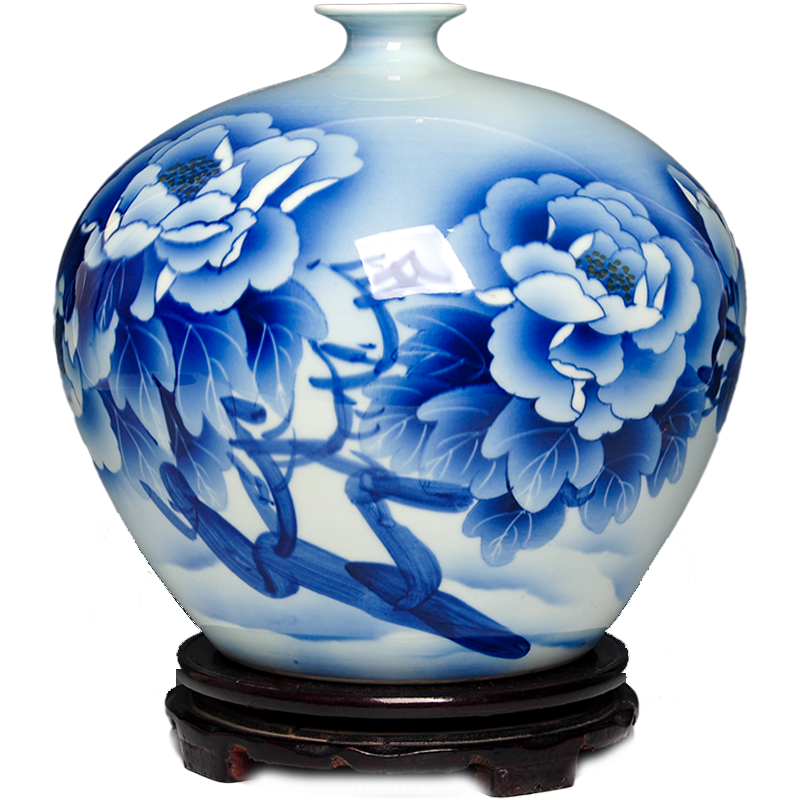 Jingdezhen ceramics hand - made vases, new Chinese style home sitting room porch rich ancient frame TV ark adornment furnishing articles