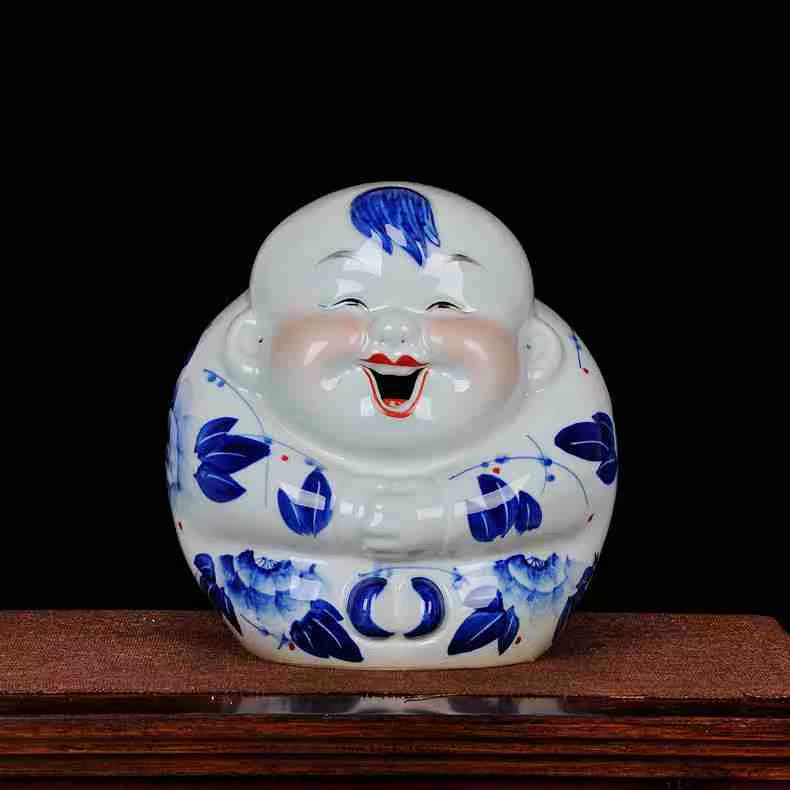 Jingdezhen blue and white porcelain ceramic dolls household adornment ark hotel office furnishing articles hand - made of fuwa