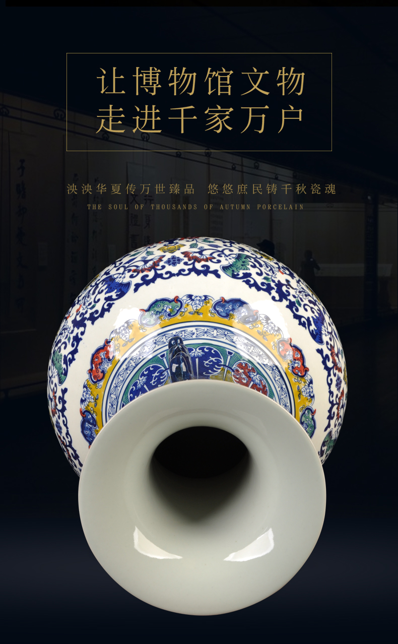 Jingdezhen ceramics antique hand - made sitting room adornment of new Chinese style new classic desktop furnishing articles of blue and white porcelain vase