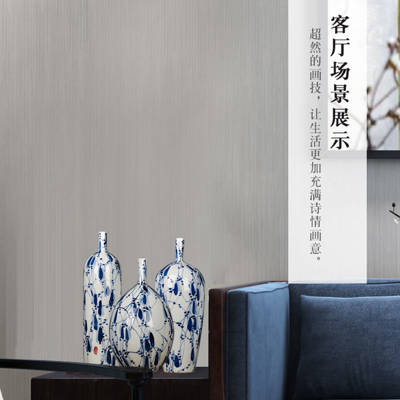 Jingdezhen blue and white porcelain vase three - piece creative decoration in the sitting room household dry flower decoration crafts are arranging flowers