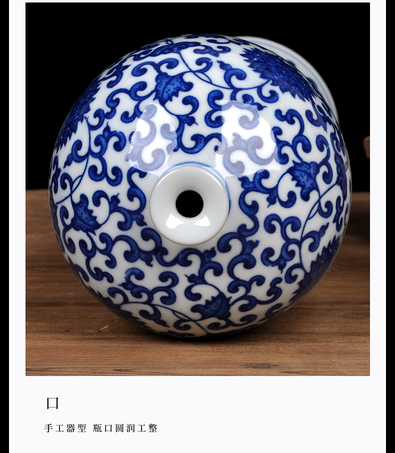 Blue and white porcelain vase of jingdezhen ceramics I vogue of new Chinese style household act the role ofing is tasted furnishing articles sitting room decoration process