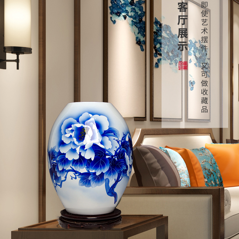 Jingdezhen ceramics hand - made vases, new Chinese style home sitting room porch rich ancient frame TV ark adornment furnishing articles