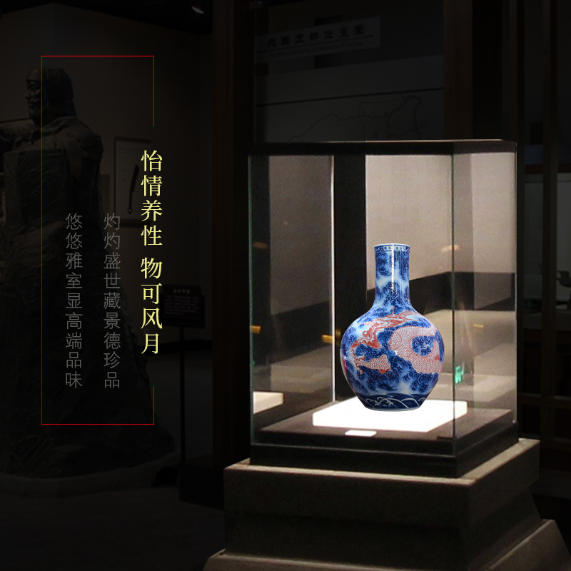 Jingdezhen blue and white porcelain imitation the qing qianlong hand - made ceramics dragon tree, a new Chinese style sitting room adornment is placed