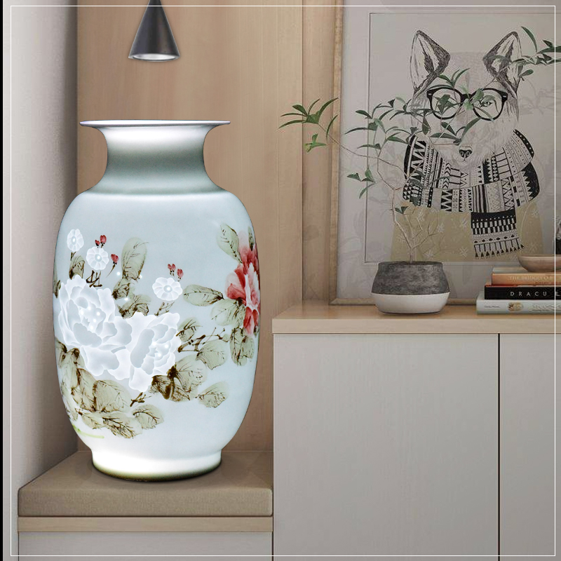 Jingdezhen ceramic hand - made vases porcelain bottle gourd knife clay flower arranging Chinese style porch rich ancient frame crafts