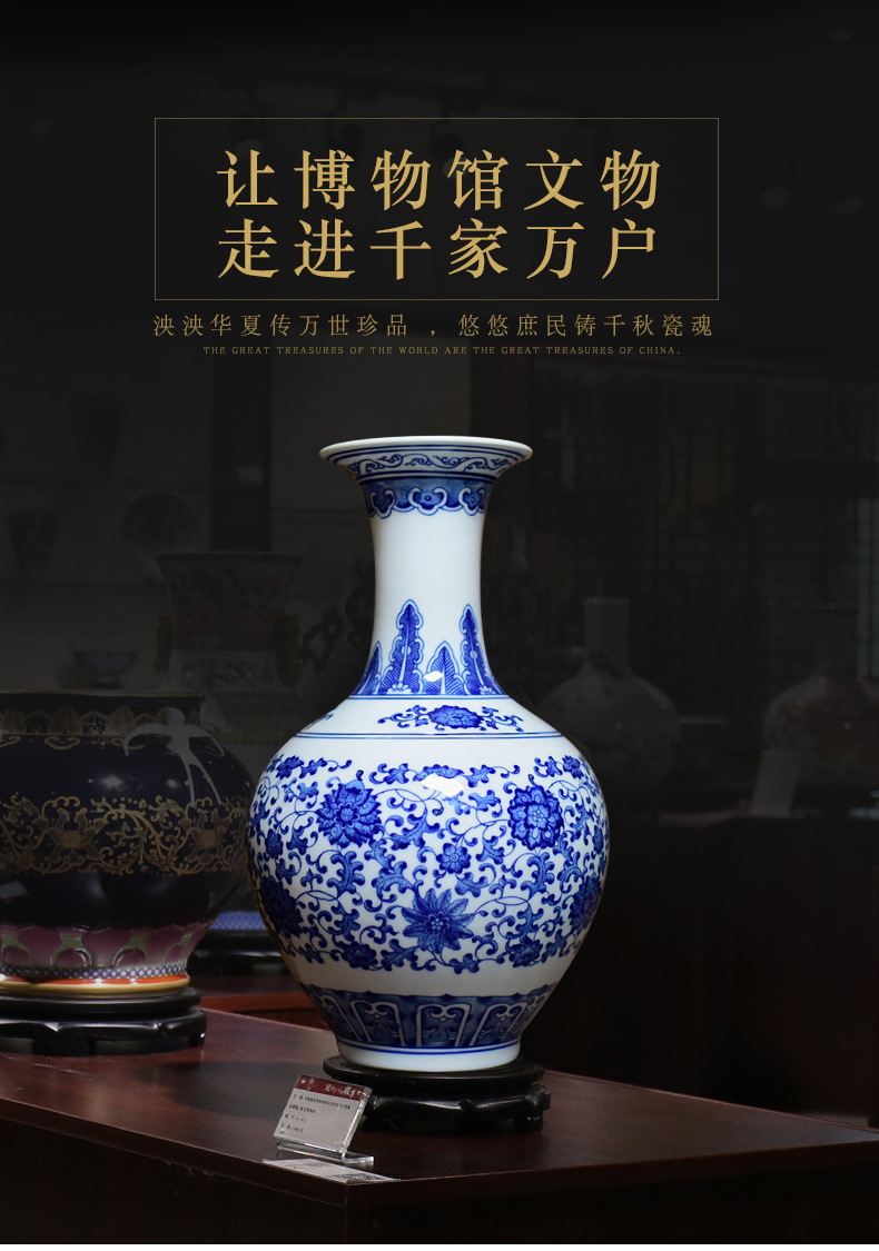 Jingdezhen ceramics, vases, flower arranging new Chinese style household furnishing articles hand - made of blue and white porcelain archaize sitting room adornment