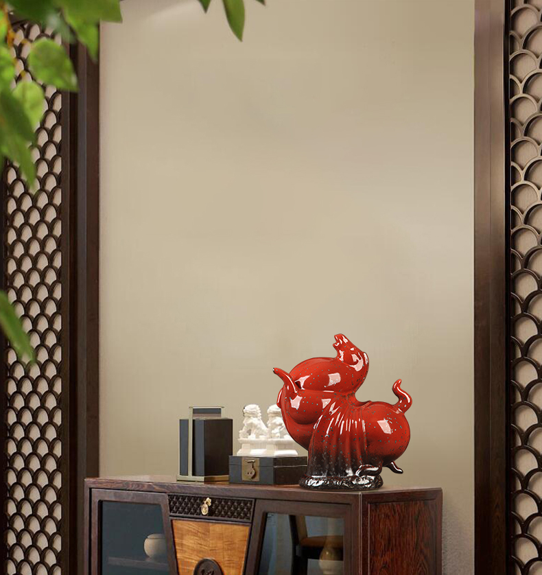 Jingdezhen ceramics variable glaze business needs new classical Chinese style gifts zodiac horses office decoration furnishing articles