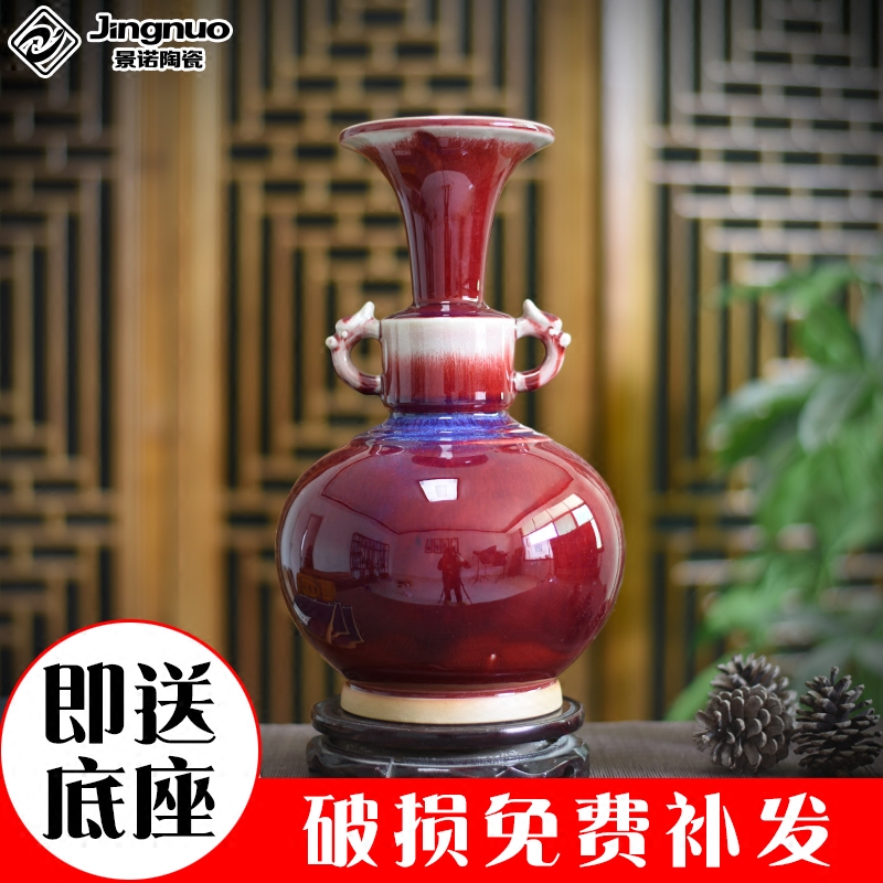 Jing jun porcelain, jingdezhen ceramics up archaize crack vase household adornment handicraft furnishing articles