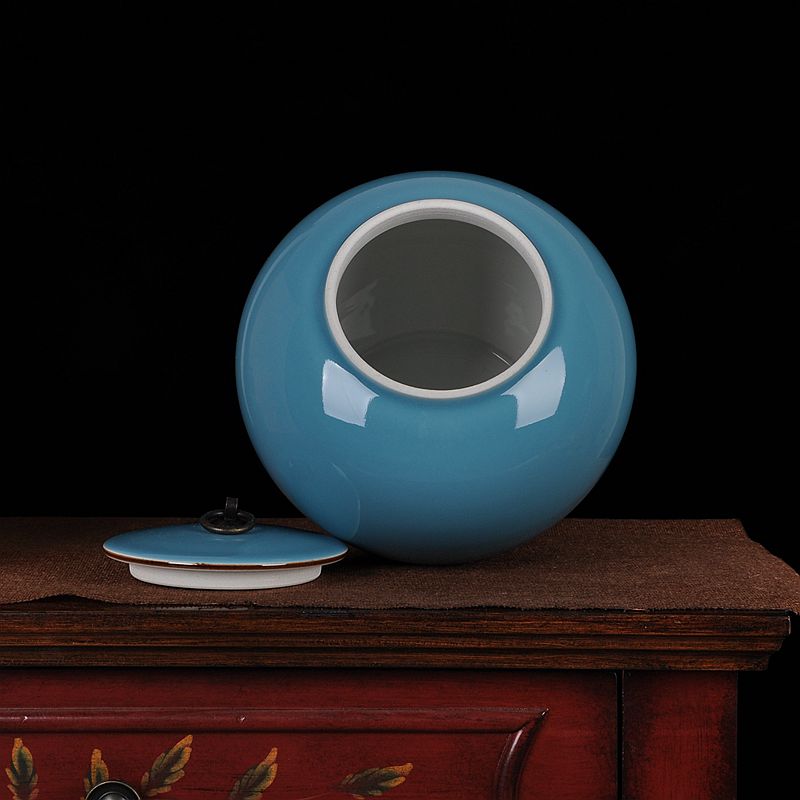 Jingdezhen ceramics ceramic blue storage tank caddy fixings home sitting room place hotel kitchen accessories