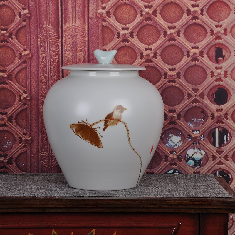 Jingdezhen ceramics vase of modern Chinese style storage tank three - piece home sitting room adornment handicraft furnishing articles