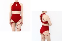 (KOLY) Korean popular mesh steel pipe suit jazz dance suit heels shorts top tummy control super elastic