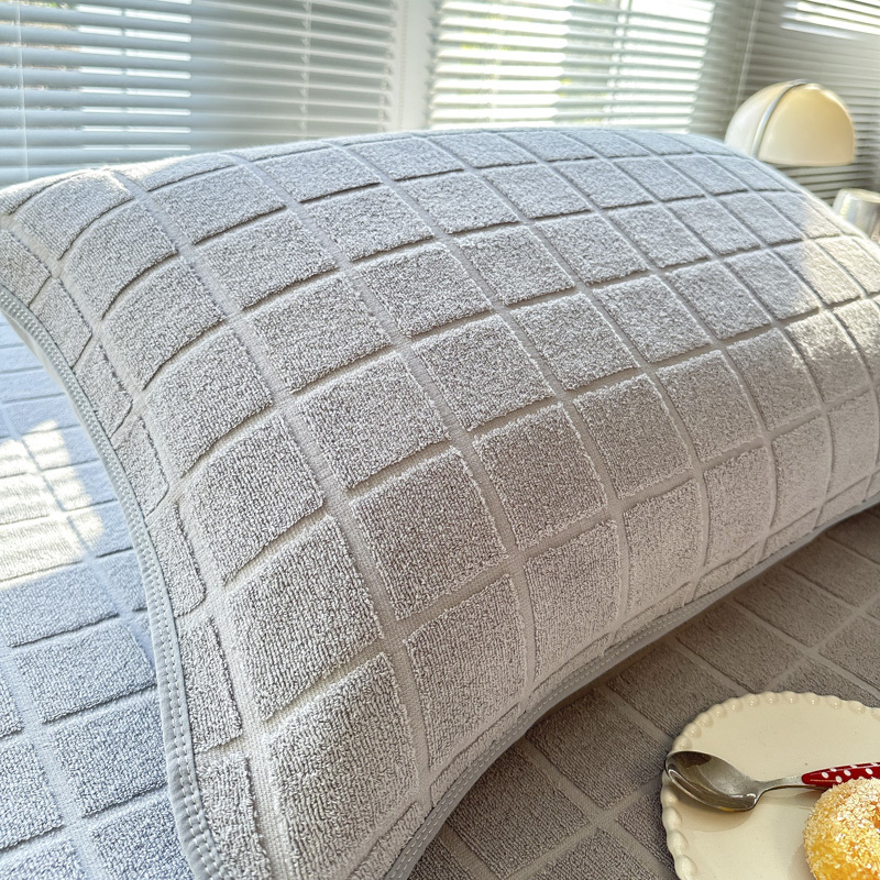 Pure Cotton Towel Pillow Cover Pillow Case Anti-Shedding One Pair Cover Pillow Cover Pillow Core Dirt Protective Cover Isolation Layer Pure Cotton