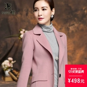妃 妃 handmade hai mặt áo khoác nữ phần dài 2017 mùa thu và mùa đông mới kích thước lớn không cashmere Nini áo len