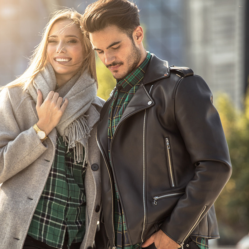 Motorcycle leather jacket men's leather sheepskin Haining 2023 new motorcycle suit leather jacket coat spring and autumn thin