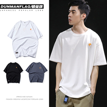 Cotton short-sleeved T-shirt mens trendy Joker printed T-shirt ins Tide brand summer loose round neck plus large size half sleeve