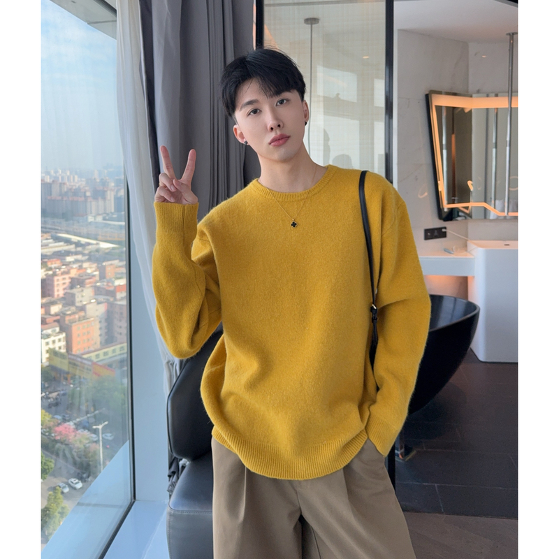 Chen Dafu Solid Color Soft Knit Sweater for Men and Women, Autumn and Winter, Loose, Lazy Style, Skin-Friendly, Versatile, Super Flattering Top