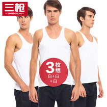 Three-gun vest cotton male loose sweat cloth cotton breathable middle-aged and elderly bottoming exercise fitness quick-drying white wear