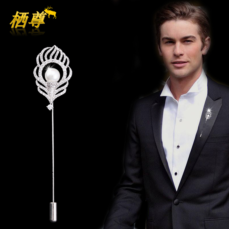 Shelter design upscale WORD SMALL BLACK CLIP FEATHER BROOCH MEN'S SUIT ACCESSORIES BRIEF ABOUT 100 HITCH FEMALE BADGE HOLDER