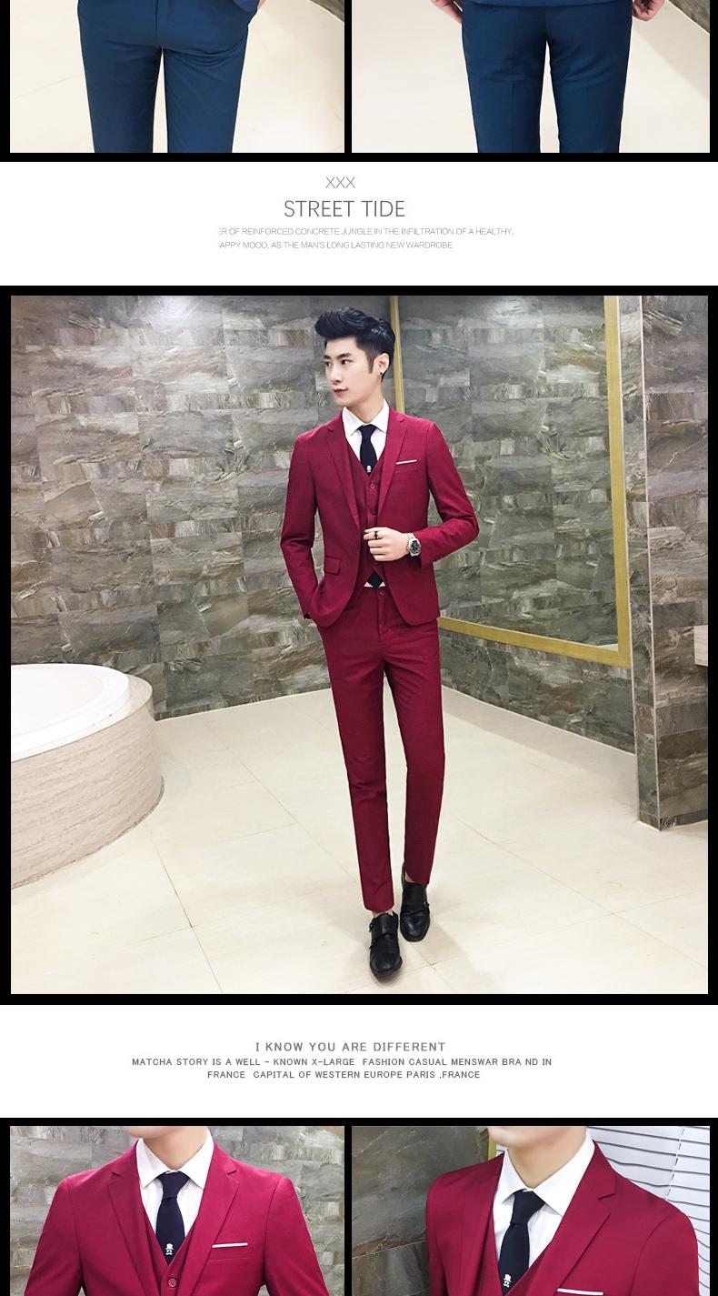 Bộ đồ ba mảnh phù hợp với giới trẻ nam phiên bản Hàn Quốc mùa xuân tự tu áo khoác blazer nam