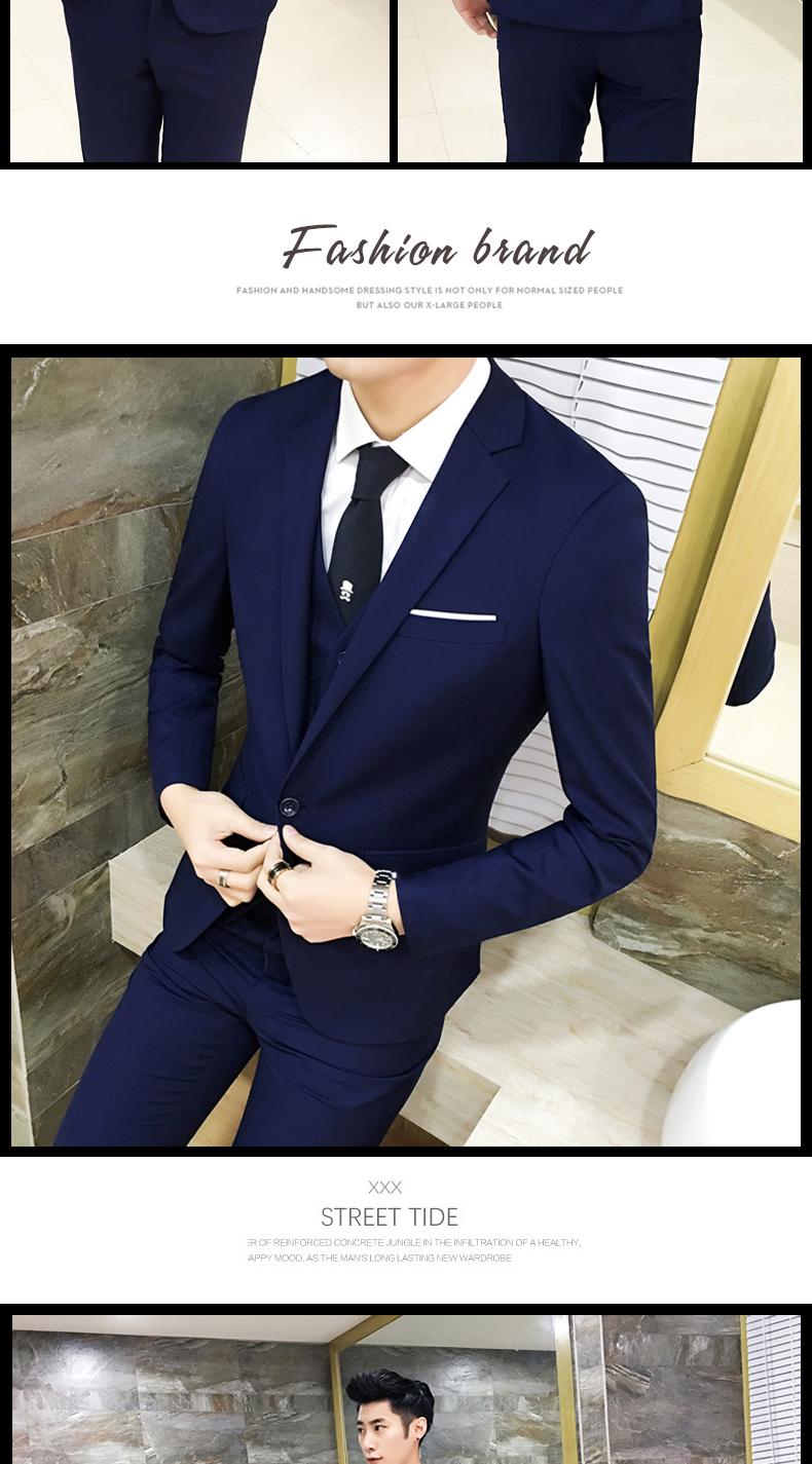 Bộ đồ ba mảnh phù hợp với giới trẻ nam phiên bản Hàn Quốc mùa xuân tự tu áo khoác blazer nam