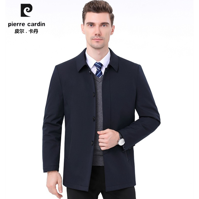 Pierre Carden 2022 Winter New White Duck Suede Middle-aged Warm Men's Down Jacket Dad Brand Men's Clothing