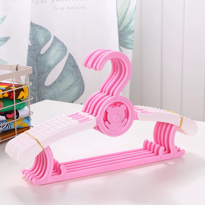Baby baby small number hanger anti-slip retractable thickened plastic children clothes hanger children clothes clothes hanger home
