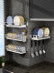 304 stainless steel kitchen storage rack, dish storage rack, household wall hanging, bowl rack, sink, bowl and dish drain rack