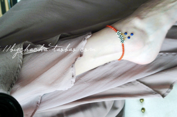 Oriental antique style plum pile Yuese south red anklet (can be changed)