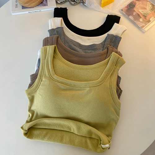 Модный топ с чашечками, белая футболка без рукавов, большой размер, в корейском стиле, красивая спина