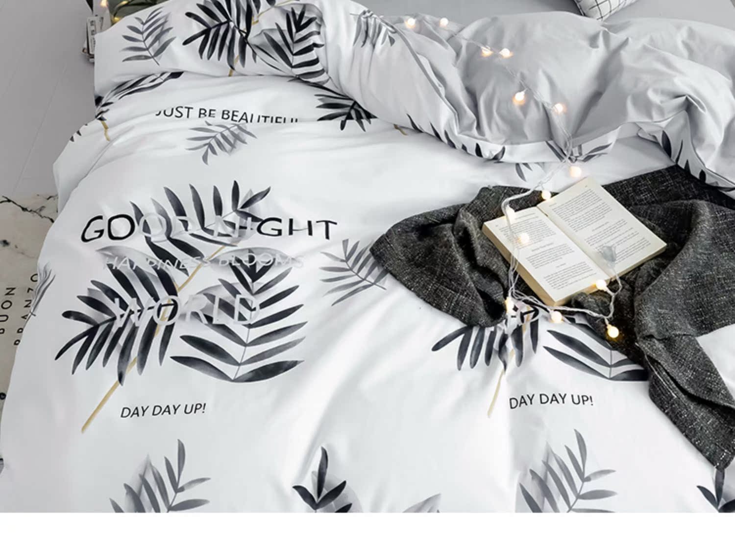 New mùa xuân bông denim in giường cotton in mạng Bắc Âu đỏ Gió doanh nghiệp Hàn Quốc giường Khăn vài - Bộ đồ giường bốn mảnh chan ga goi