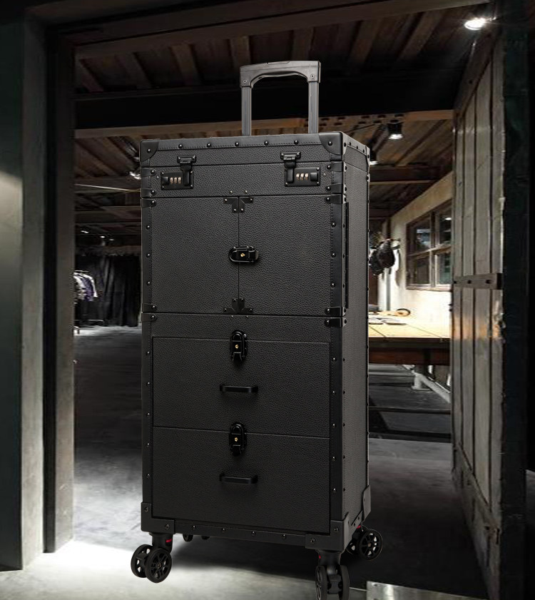 Hairdressing toolbox vibrato with the same retro hairdresser big tool box ashes double drawer clipper oil head toolbox