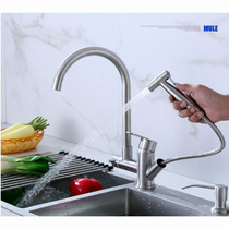Baihuiqi 304 stainless steel hot and cold kitchen pull-out faucet with spray gun Wash basin telescopic sink water dragon