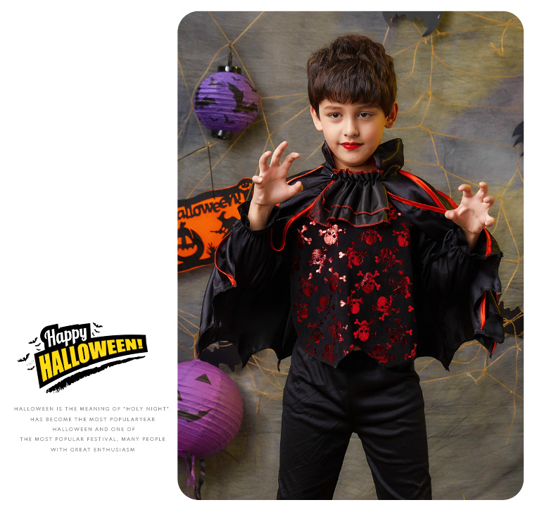 Halloween Quần áo trẻ em Mẫu giáo Cô gái phù thủy Show Party Set Boy Pumpkin Cloak Quần áo đồ trẻ em đẹp